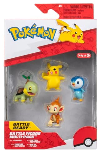 Image of Pokemon - PKW Battle Figure Multipack (4-Pack) (2" Fig) 2" Pikachu (Female), 2" Chimchar, 2" Turtwig, 2" Piplup (TGT)/ Toys