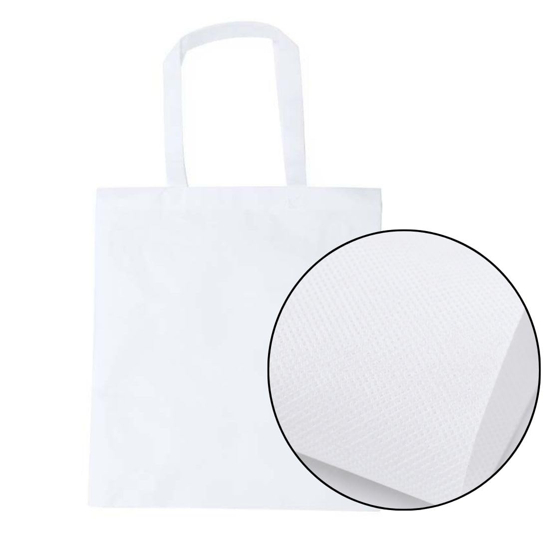 Genérico Pack 60 Bolsas Sublimables Blancas 36x40 cm | Bolsas para Sublimación con Asas Largas | Bolsas de Asas para Personalizar | Non Woven 80 g/m²