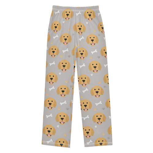 Pajama Bottoms, Pajamas Long Pant Cartoon Golden Retriever Dog Lounge Wear Casual Sleep Pants Soft Pjs Sleepwear
