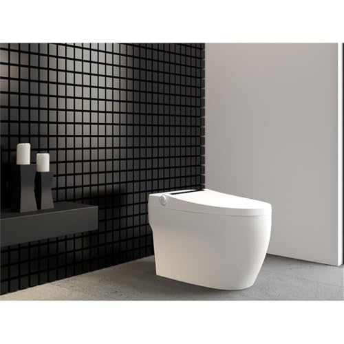 Inodoro Inteligente Moderno de Cerámica Pemberly Row con Bidet, Asiento Calefactable, Diseño Sin Tanque, Acabado Blanco, Pantalla Digital, Ajustes Personalizables, Secado con Aire Caliente, Descarga Automática, 26.8 x 15.8 x 18.3 pulgadas miniatura 2