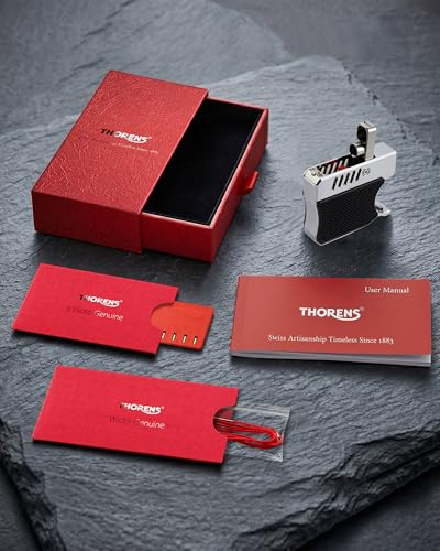 Encendedor THORENS Gun Negro y Plata con Estuche Premium miniatura 2