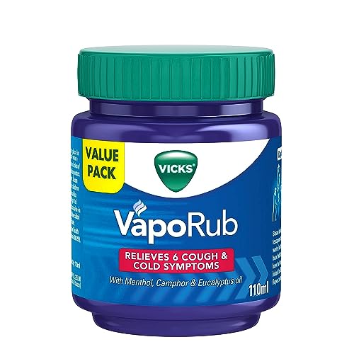 Image of Vicks Vaporub 110ml, Relief From Cold, Cough, Blocked Nose, Headache, Body ache, Muscular stiffness and Breathing difficulty