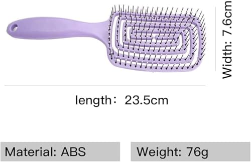 Image of 1 Pcs Ergonomic Curved Vented Hair Brush for Women Detangling Comb for Natural, Curly, Wet, Dry, Thick, Straight & Long Hair - Smooth Styling with Comfortable Grip & Easy to Clean Design