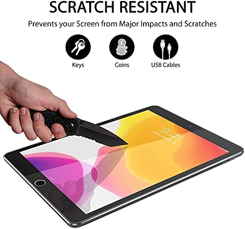 YMXuan Screen Protector for iPad 10.2-inch 9th Generation(2021) / 8th Gen(2020) / 7th Gen (2019),Tempered Glass Screen Film [9H Hardness] [Anti-Fingerprint] [Bubble Free]