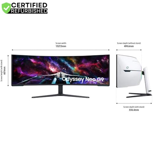 Image of Samsung LS57CG952NNXZA 57 inch Odyssey Neo G9 Curved Gaming Monitor (Renewed) Bundle with 2 YR CPS Enhanced Protection Pack