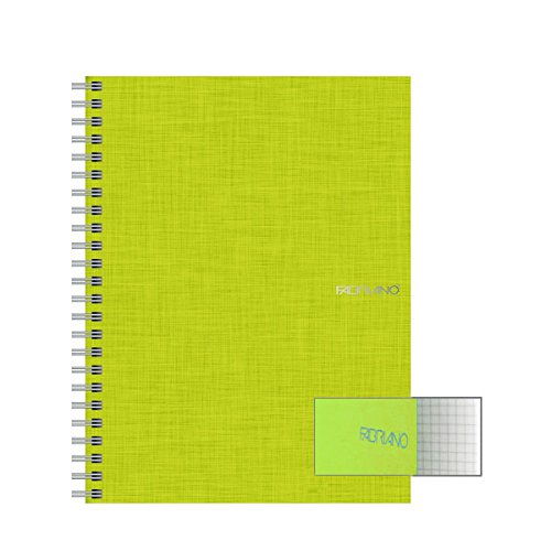 Fabriano Ecoqua A5 Sprial Bound Graph 5MM Notebook Lime
