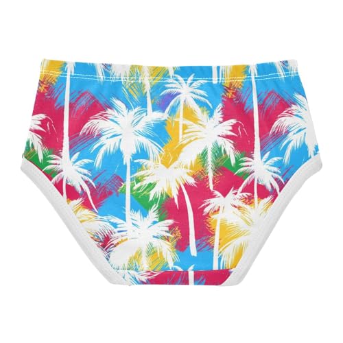 Joisal Tropical Summer Colorful Palm Toddler Girls Underwear 2t Cotton Little Girl Panties Florals Kids Briefs Undies2