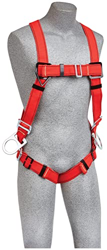 Image of 3M Protecta PRO 1191381 Fall Protection Full Body Welders Harness, With 3 D-Rings, Pass Thru Legs, 420 Pound Capacity, Medium /Large, Red /Black