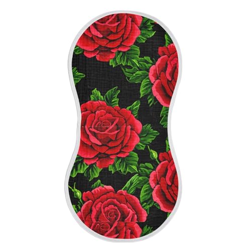 xigua Floral Pattern Baby Burp Cloths for Newborn Boys and Girls 2 Pack, Soft & Absorbent Cotton Baby Burp Cloth, Baby Washcloths, Newborn Towel, Burp Rags