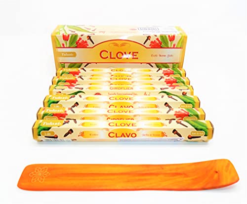 varitas de Incienso de (Clove) Clavo varitas de Incienso de Joss 120 Varillas de Incienso de Fragancia casera de Joss Sticks con cenicero colector de Cenizas