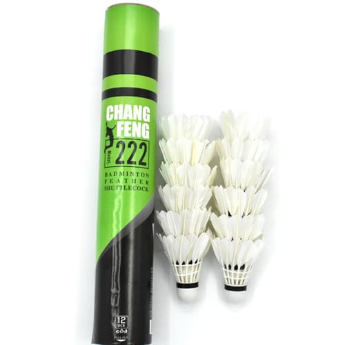 Générique Volants De Badminton, Lot de 12 Balles Volants Badminton Plume Canard, Tête Mousse Haute Densité, Stabilité Améliorée, pour Les Débutants Les...