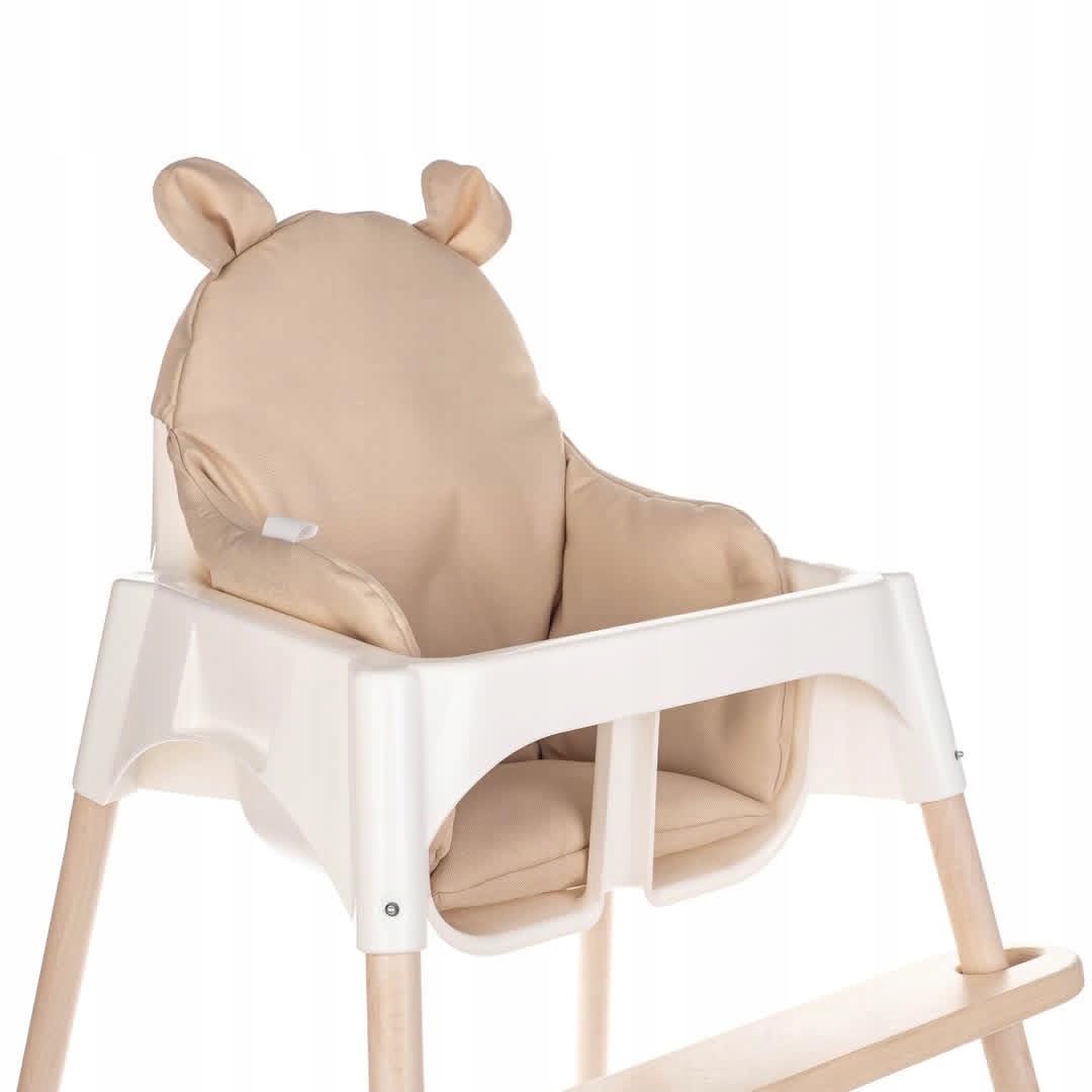 Sitzkissen kompatibel mit Ikea Antilop Hochstuhl – Hochstuhl Sitzbezug – Stuhlkissen für Kleinkinder – Handmade Baby Kissen - antiallergisch – Handgefertigt – Teddy - Beige
