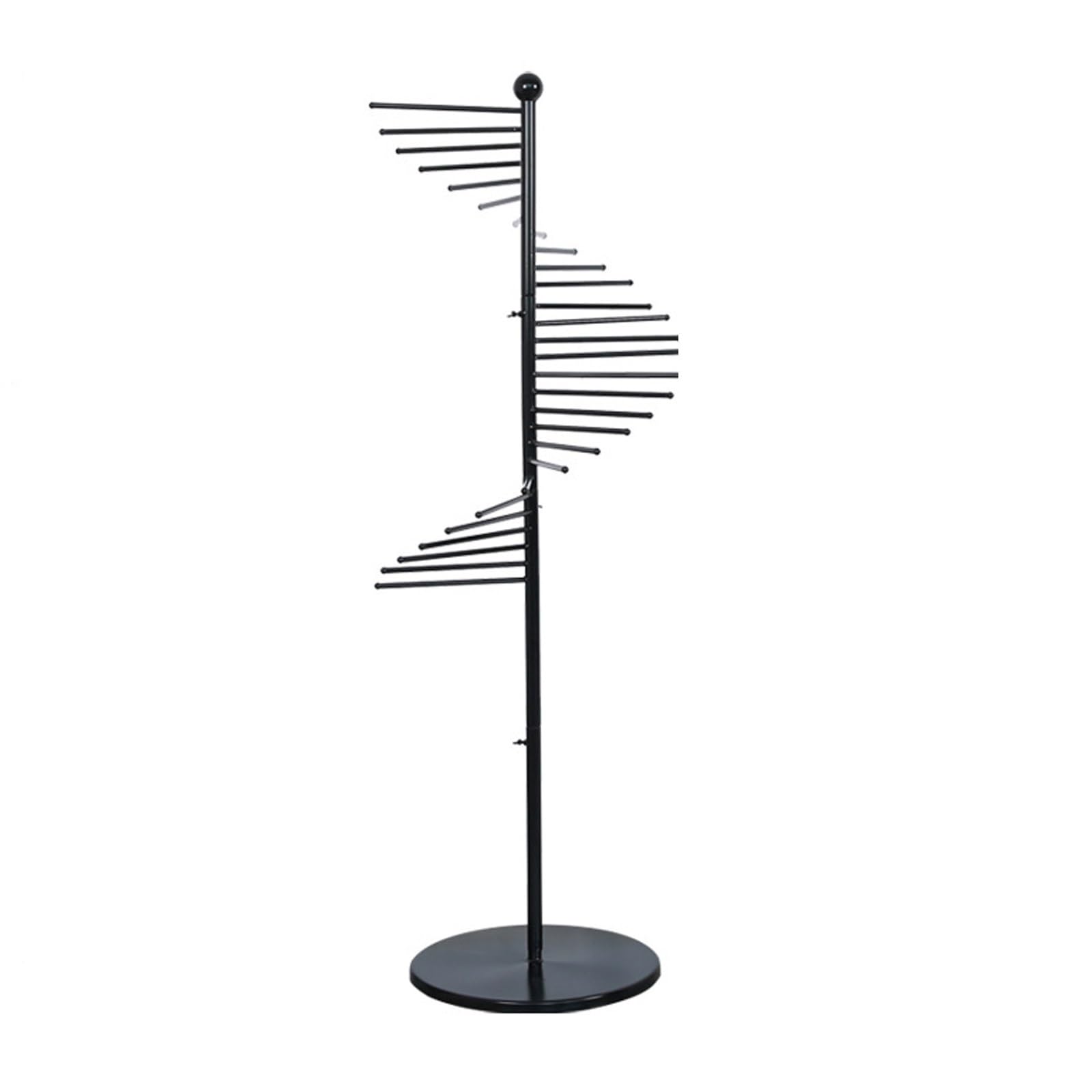 Spiral Rotating Clothes Hanger Scarf Holder Heavy Duty Display Stand with 30 Rods,Rack Floor Stand Portable with Design,Belt Shawl Scarves Organizer for Clothing Store