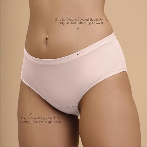 Image of NYKD (NYP383 Super Soft Modal Hipster Panty for Women | Medium Rise & Medium Coverage | Anti-Chafing, Rash-Free Comfort with Super Soft Elastic | All-Day Wear