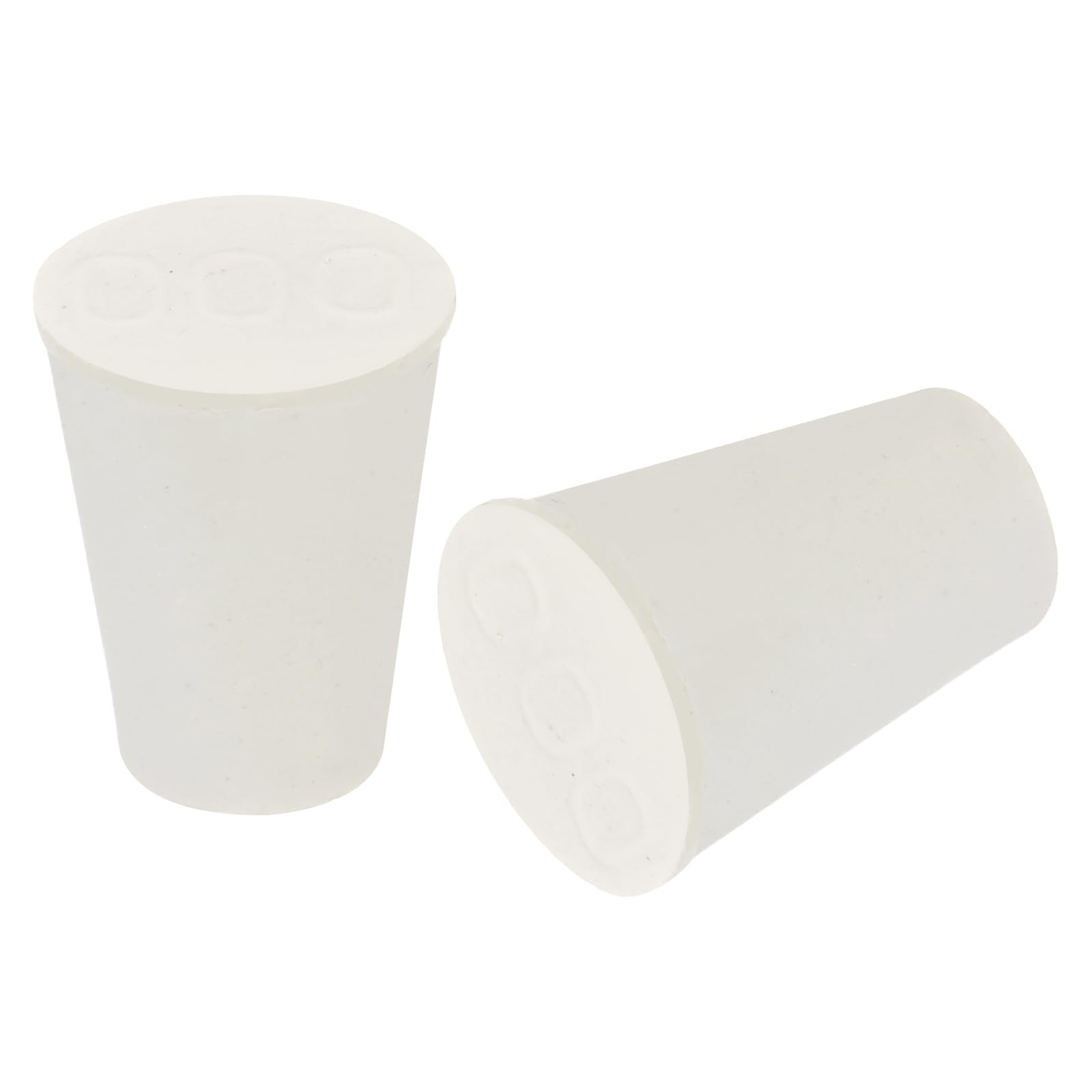 uxcell Tapered Shaped Solid Rubber Stoppers 8mm to 12.5mm, 14 Pcs Lab Rubber Plugs for Sealing, Test Tubes, Flasks, White