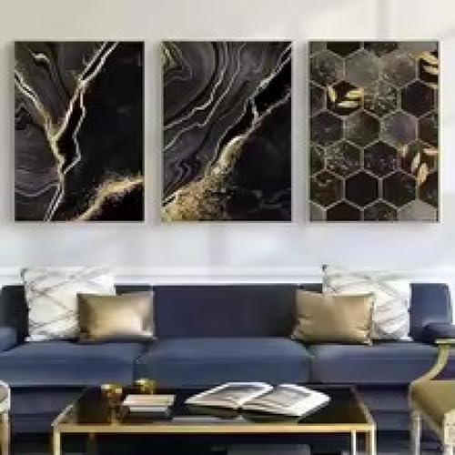 Art mural abstrait marbre doré XINBAO | Peinture sur toile moderne 30x50 cm pour maison