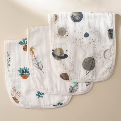 Image of Muslin Burp Cloths (Feathers/Galaxy/Succulents)