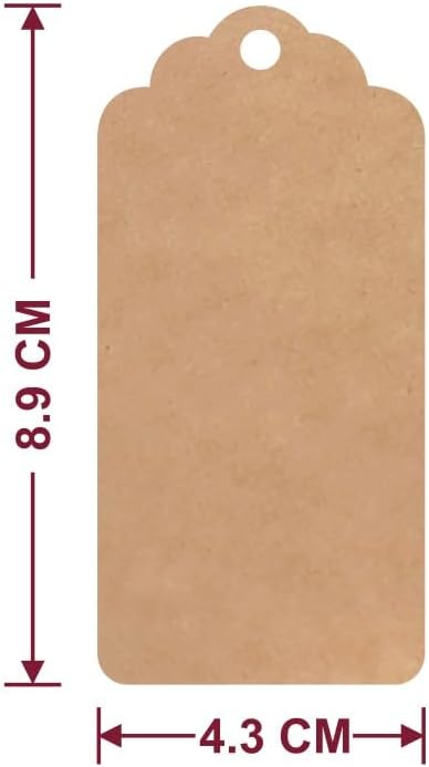 SELPONT Pcs of Double Sided Blank Craft Brown Hang Tags with String for Return Gifts | Party & Celebration | Plain Price Tags with Jute Rope | Thread image 2