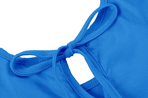 Gsvibk Toddler Girls Cotton Dress Double Ruffle Sleeve Baby Dress Kids Tie Back Dresses A-Line Sundress 391 Blue 100 #TOP3