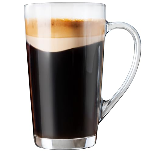 KONZEPT Lot de 12 verres à latte macchiato avec anse - En verre transparent - 350 ml