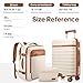 UKEIN Luggage Sets 3 Piece, Carry On Luggage 20In With Spinner Wheels,PC Hardside Suitcase Set with TSA Lock,Durable Carry On Suitcase With Travel Backpack for Men (Beige, 3 piece set (20inch))