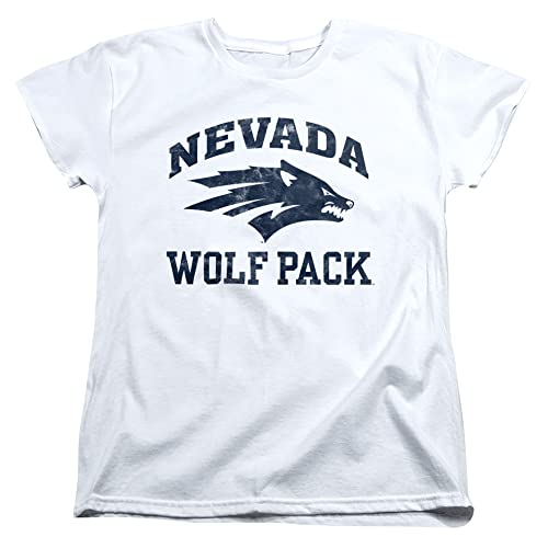 University of Nevada Reno Official Wolf Pack Logo Women's T Shirt, White, L
