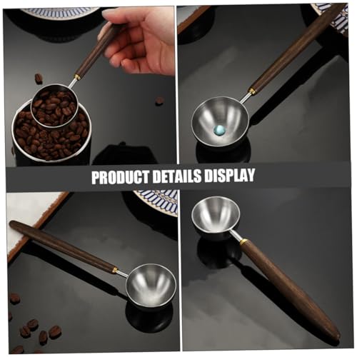 MUELODSIC 実木手柄ステンレス計量スプーン コーヒースクープ 粉ミルク用 小さじ代替 キッチン収納対応 耐久性と快適な握り心地