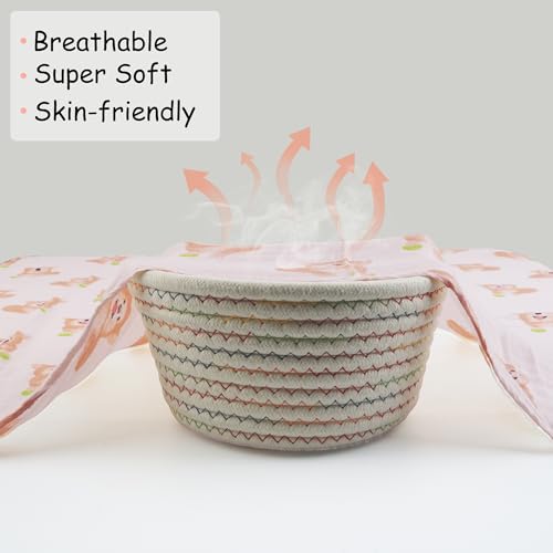 Image of Viviland Muslin Swaddle Blankets, Breathable and Skin-Friendly Baby Receiving Blankets, 2-Pack Corgi, 47 x 47 inches