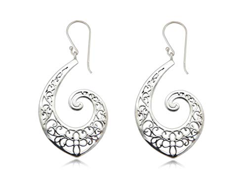 Nature Rebel - Pendientes de plata 925, estilo oriental, estilo vintage, con forma de gota