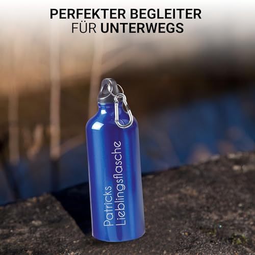 Aluminium Trinkflasche Uakeii personalisiert ‚Sporty‘ 0,6 L