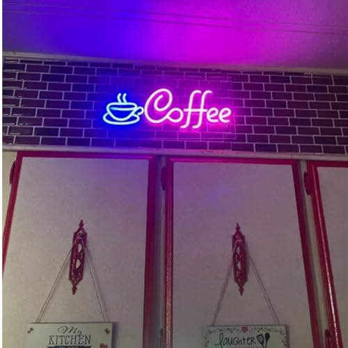 Image of Large Coffee Neon Sign Coffee Bar,LED Arylic Coffee Sign Coffee Shop Wall Decor,Dimmable Coffee Cup Neon Light Art Lights Beer Bar Club Windows Glass Party Coffee Station,5V USB Powered
