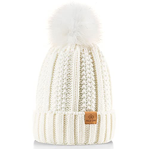 PAGE ONE Womens Winter Thick Cable Knit Beanie...