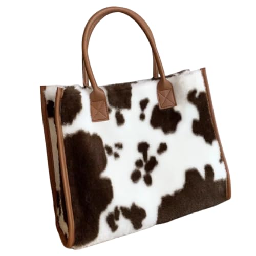 Sac en fourrure de vache pour femme avec finitions élégantes en similicuir