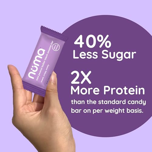 Image of Mini Peanut Butter Black Sesame Bars - Vegan, Low Sugar, High Protein, Low Calorie, All Natural, Gluten Free - Crunchy Plant Based Snack - 3 Bags with 8 Individually Wrapped Pieces