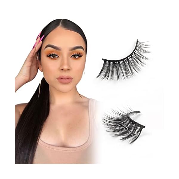 Glowing Win Falsche Wimpern Natürlich Look Fake Lashes 3D Künstliche Wimpern 5 Paar Wispy Lashes Nerzwimpern… – Bild 5