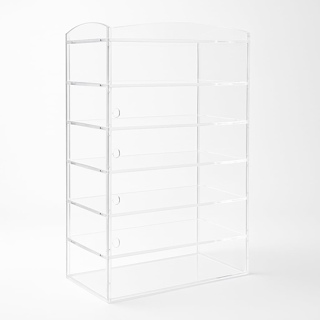 Completeshopfittings Transparent Acrylic Bakery Pastry Display Case Stand Cabinet Cakes Donuts Cupcakes Pastries (6 - Tier)