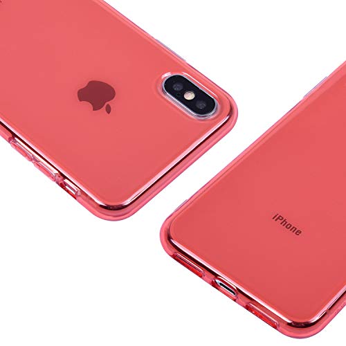 Wisdompro Iphone Xs Case, Iphone X Case, Bundle Of 5 Pack Extra Thin Slim Jelly Soft Tpu Gel Protective Case Cover For Apple Iphone X Xs 10(Blue, Aqua Blue, Hot Pink, Yellow, Red)- Transparent Color #TOP1