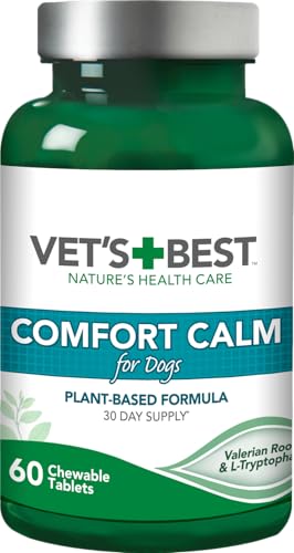 Vet's Best Comfort Calm Calming Dog Supplements - Fördert Entspannung und ausgewogenes Verhalten (60 Tabletten)