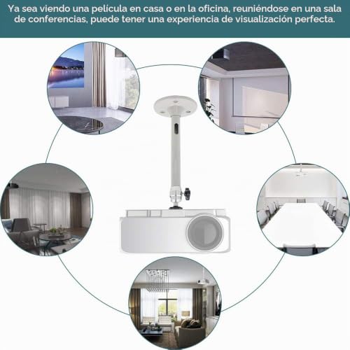 Miniatura 7 de Rmenoor Soporte De Techo Para Proyector, Soporte Proyector Pared, Rotación De 360 Y 90 Inclinable, Soporta Hasta 5kg, Para Mini Proyector Cámara Digital Videocámara Cámaras Dvr 35 Mm Slr