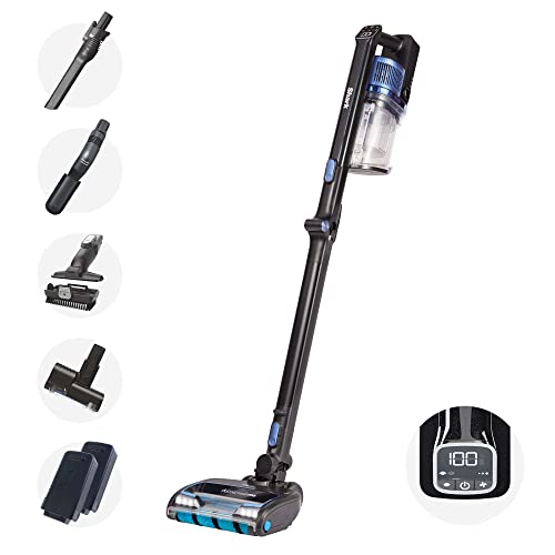 Shark IZ320UKT, Cordless Stick Staubsauger, schwarz und blau, 120 Min Run Time, Pet Tool