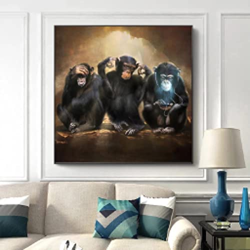 Affiche singe drôle pour habiller un grand mur vide de salon - 3