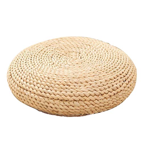 Urisgo Gewebtes Stroh-Sitzkissen, rundes Strohkissen, Tatami, rundes...