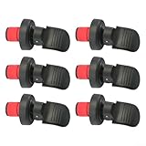 Tapón para botella de vino con palanca de presión manual, tapa hermética de polipropileno y goma para champán, cerveza, agua mineral, vinagre y botellas de aceite, 7 x 3,2 cm, negro (6 piezas negras)