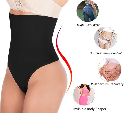 Hioffer FBA@Y328-B-M/L-CN$1 328 Women Waist Cincher Girdle Tummy Slimmer Sexy Thong Panty Shapewear Black thumb #1