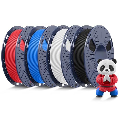Image of SUNLU 3D Printer Filament Bundle Muticolor, PLA Filament 1.75mm, Neatly Wound Filament, Smooth Matte Finish, 1kg in Total, 0.25kg Spool, 4 Packs, Black+White+Red+Blue