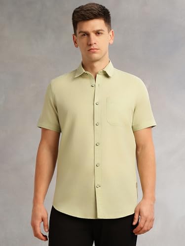 Image of Thomas Scott Men's | Solid | Half Sleeve | Regular Fit | Premium Irish Linen | Spread Collar | Casual Shirt