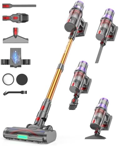 YU7 MAX Cordless Vacuum Cleaner, 650W/55kPa/80Min, Anti-Tangle Br...