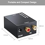 NEXSA-Digital-to-Analog-Audio-Converter-DAC-Digital-SPDIF-Optical-to-Analog-LR-RCA-Adapter-Toslink-Optical-to-35mm-Jack-Adapter-with-Fiber-Cable-and-USB-Cable-for-PS3-HD-DVD-PS4-Amp-Apple-TV-Home