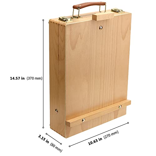 ZEONHEI Wooden Table Box Easel, Adjustable Sketchbox Painting Storage Box, Portable Art Easel for Painting Drawing, Artists - Image 2