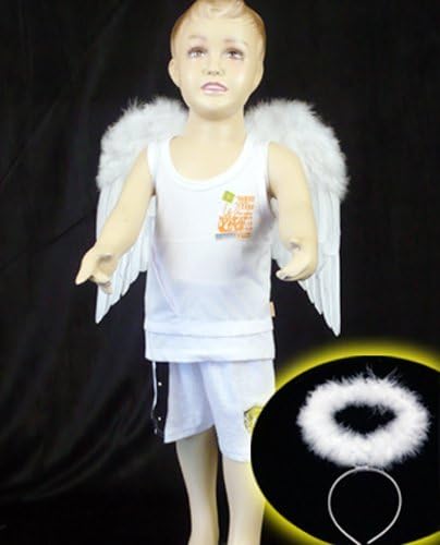 Miniatura 4 de FashionWings TM infantil bebé Tamaño alas de ángel de plumas de color blanco diadema de halo